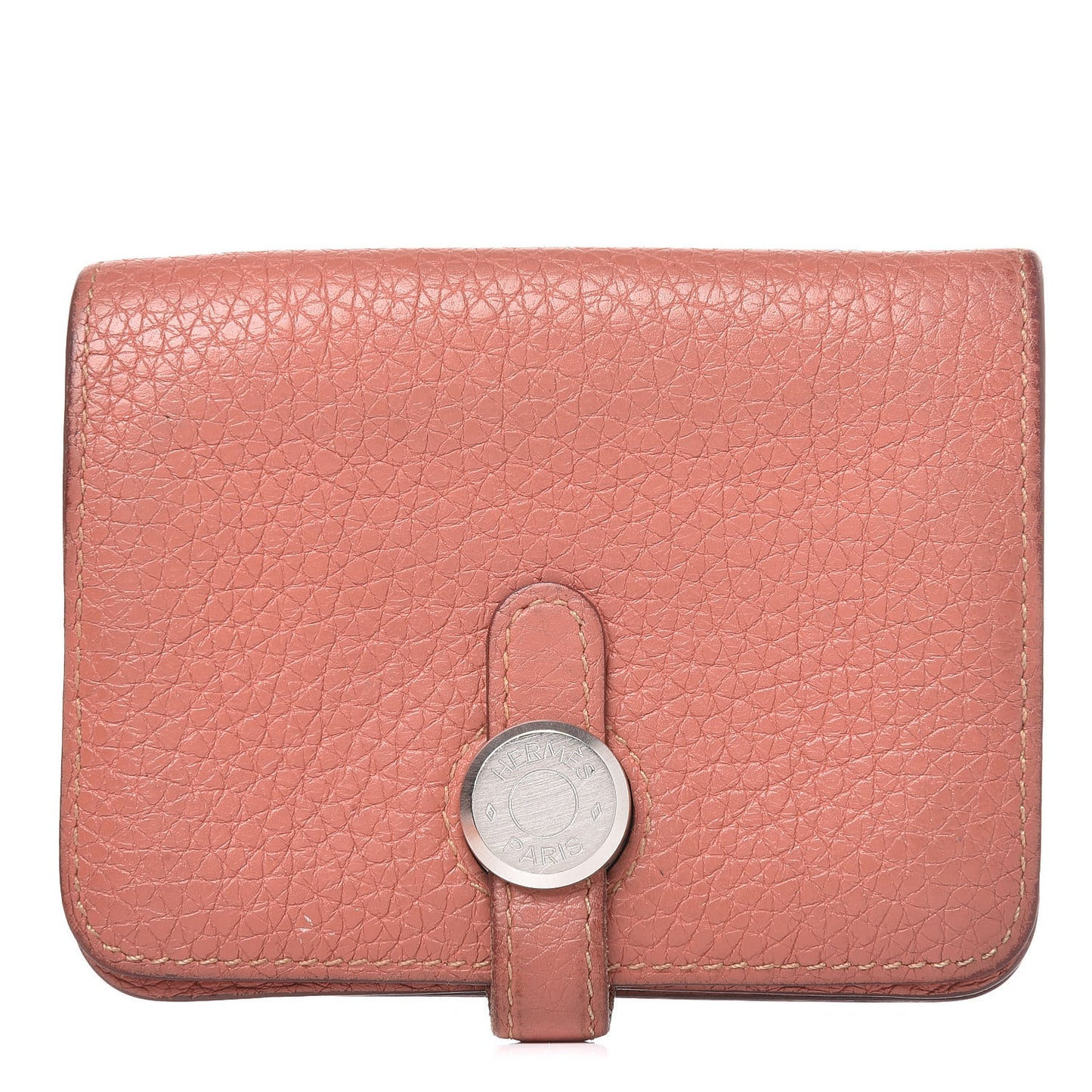 Taurillon Clemence Dogon Card Case Rose Thè