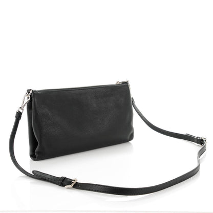 Prada Vitello Daino Zippered Crossbody Bag Black 3 of 8