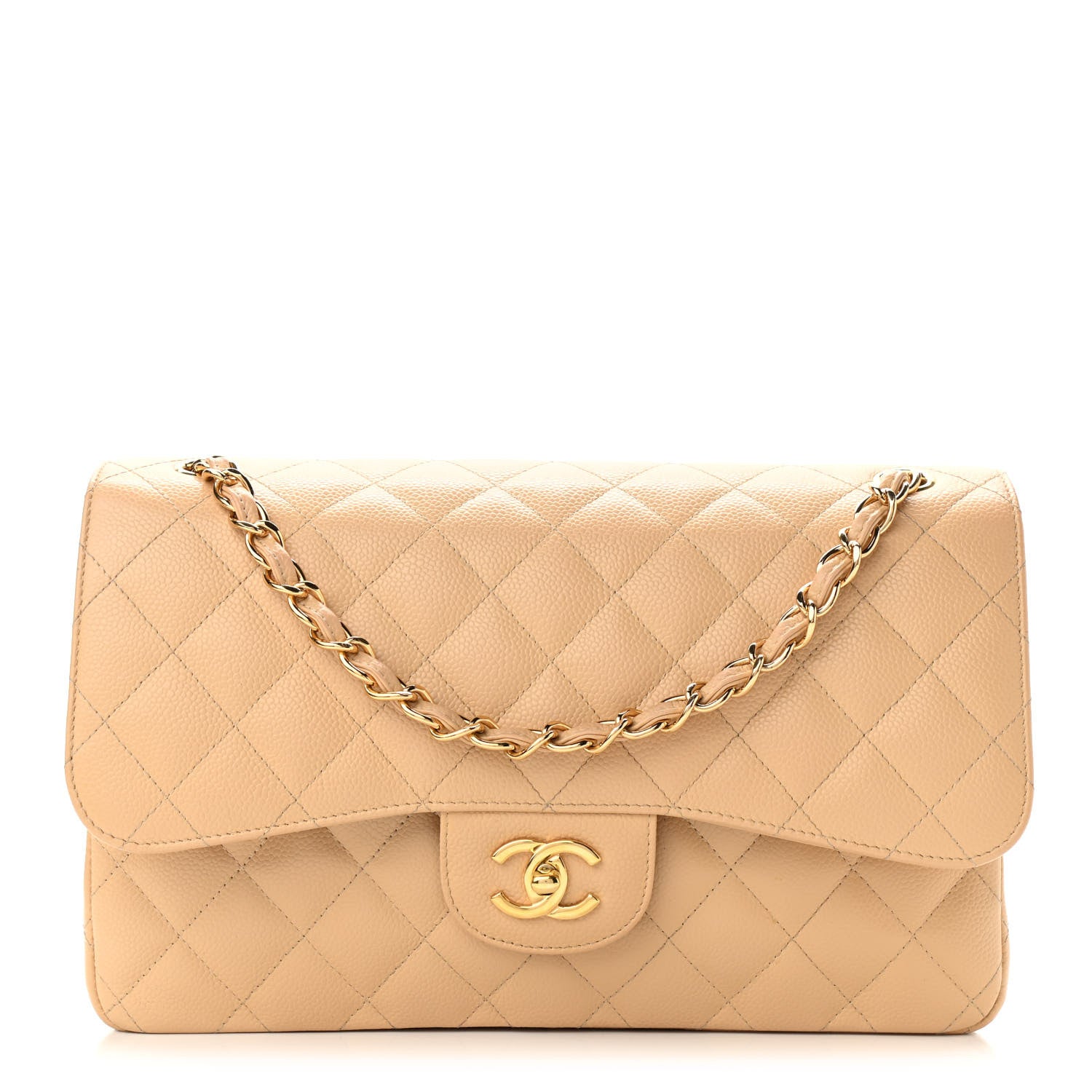 Chanel Caviar Quilted Jumbo Double Flap Beige Clair 1 of 13