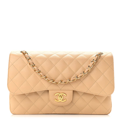 Chanel Caviar Quilted Jumbo Double Flap Beige Clair 1 of 13