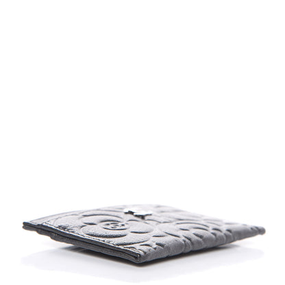 Chanel Goatskin Camellia Embossed Card Holder Grey 4 of 9
