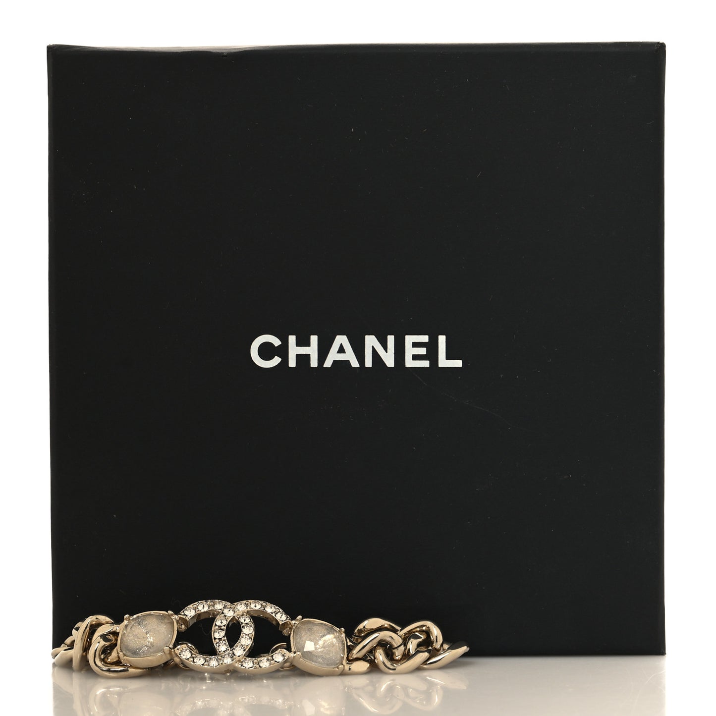 Glass Crystal CC Chain Bracelet Gold
