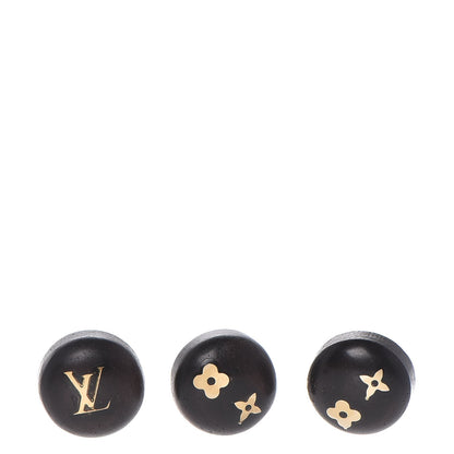 Louis Vuitton Tiger Wood Brass Silvania Stud Earrings 1 of 4