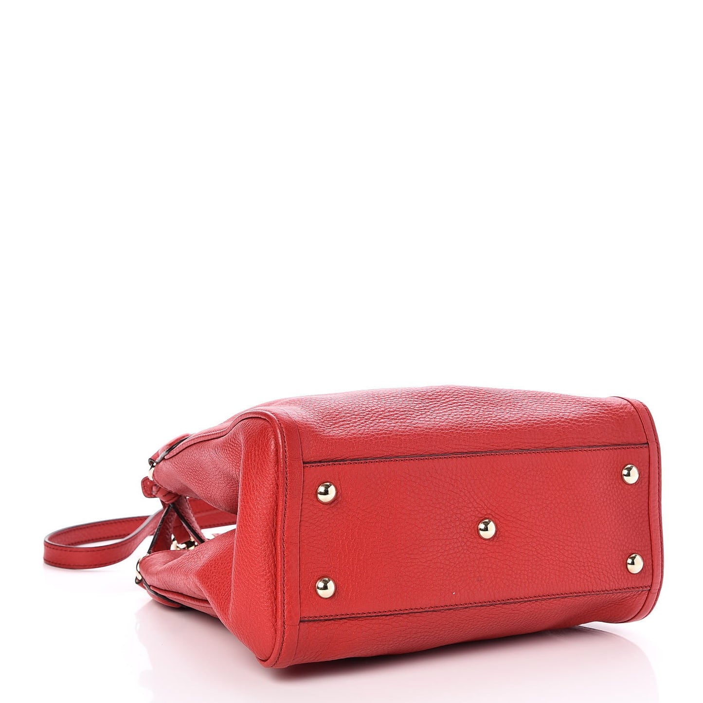 Pebbled Calfskin Small Soho Shoulder Bag Red