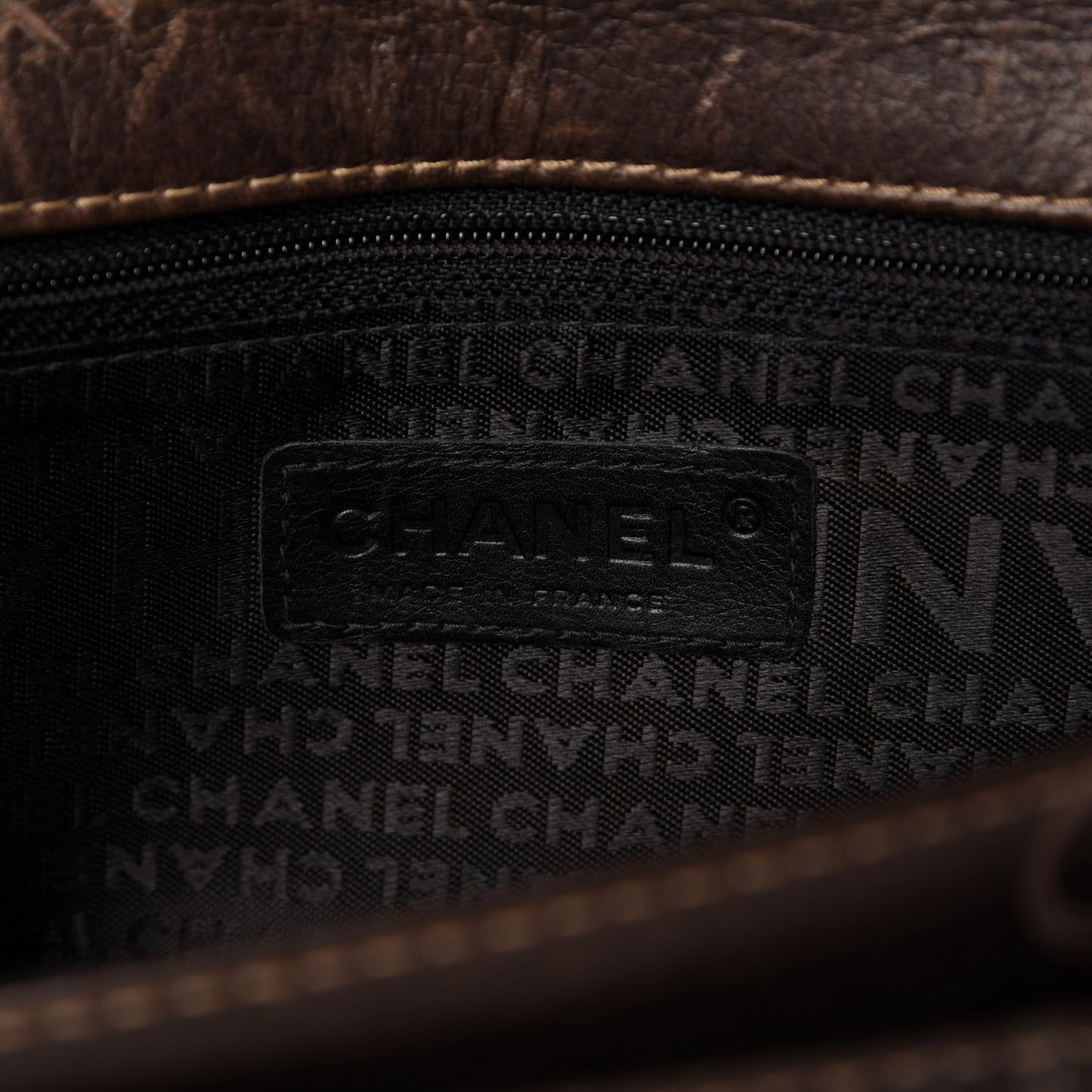 Calfskin Graffiti Flap Brown
