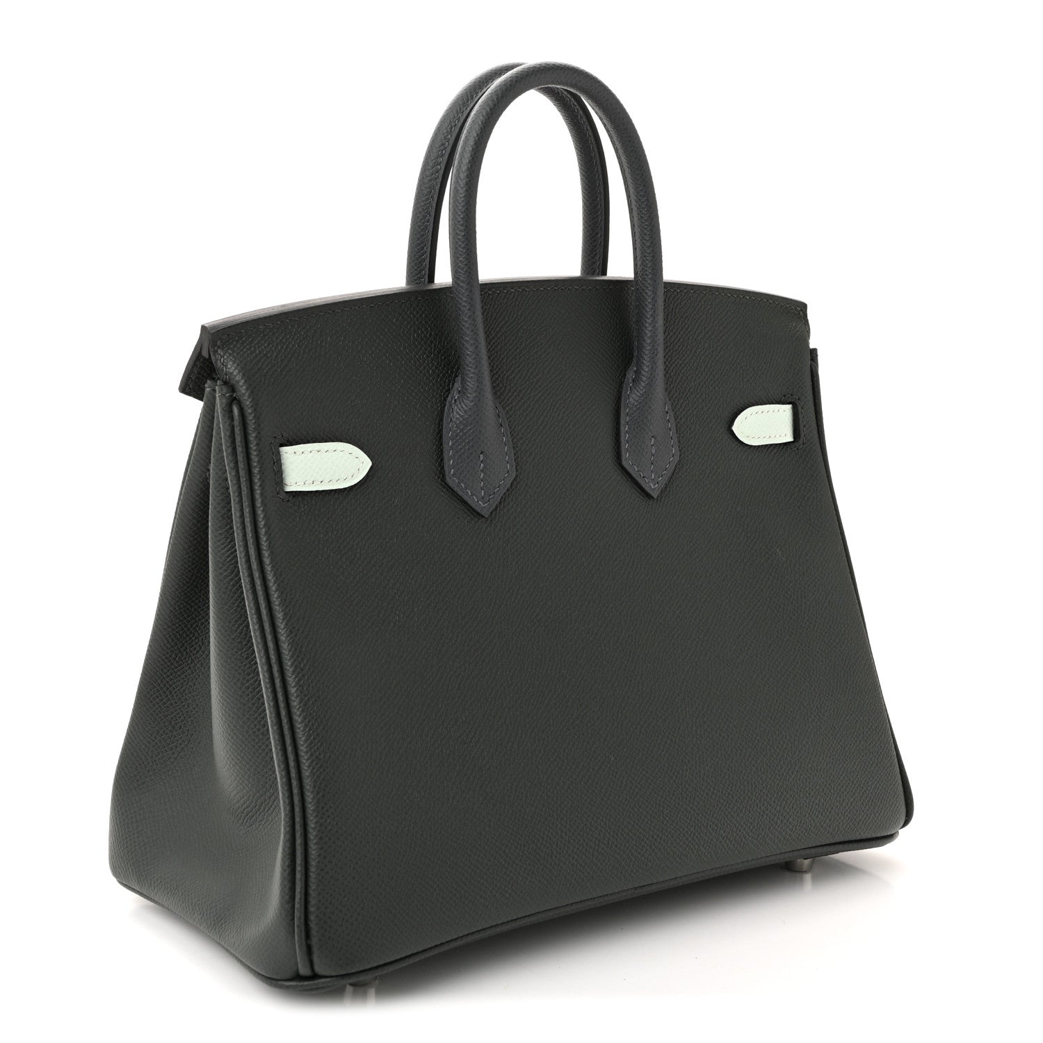 Hermes Epsom Tri-Color Birkin 25 Vert Fonce Ardoise Vert Peppermint 3 of 10
