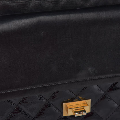 Chanel Distressed Patent Quilted 2.55 Reissue 227 Flap Black 9 of 12