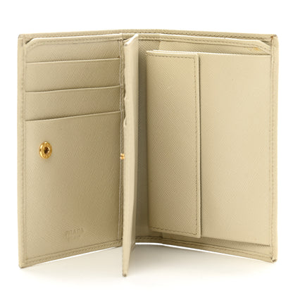 Prada Saffiano Metal Bi-Fold Wallet Cera 6 of 13