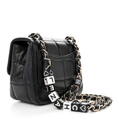 Chanel Lambskin Resin Crystal Square Quilted Mini Monacoco Flap Black 3 of 10