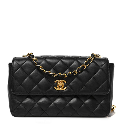 Chanel Lambskin Quilted Mini Rectangular Flap Black 1 of 11