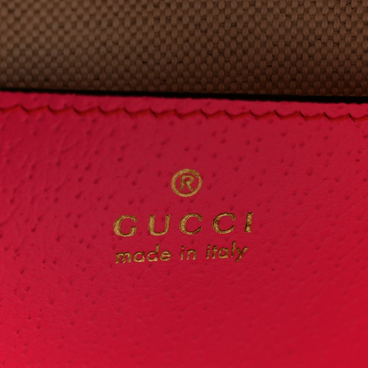GG Supreme Monogram Textured Dollar Calfskin Web Ophidia Small Crossbody Bag Beige Ebony Fuchsia