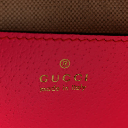 Gucci GG Supreme Monogram Textured Dollar Calfskin Web Ophidia Small Crossbody Bag Beige Ebony Fuchsia 6 of 10