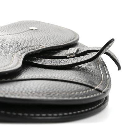 Christian Dior X KAWS Grained Calfskin Saddle Wristlet Black 7 of 13