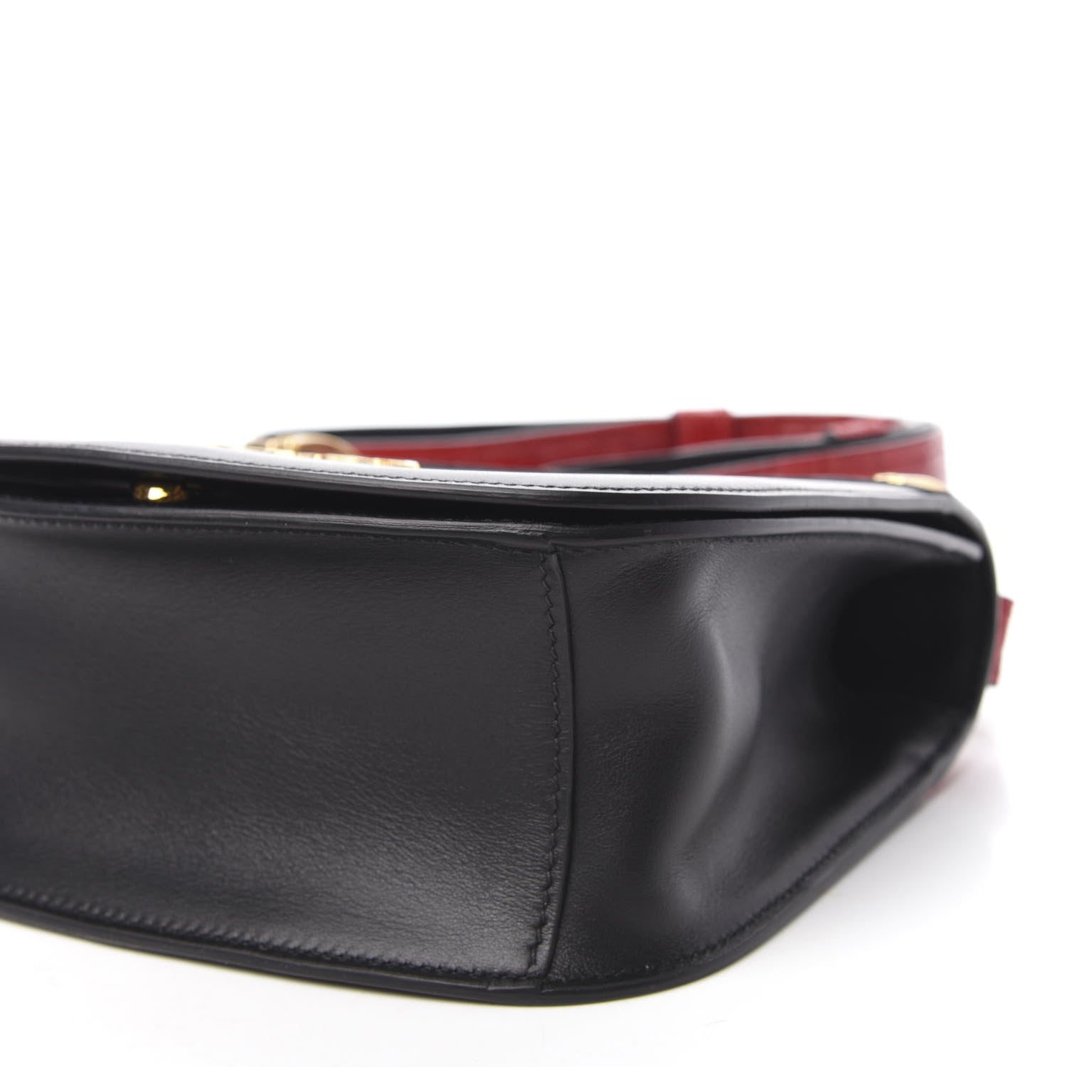 Prada City Calfskin Crocodile Calfskin Embossed Pionniere Saddle Bag Fuoco Black 7 of 9