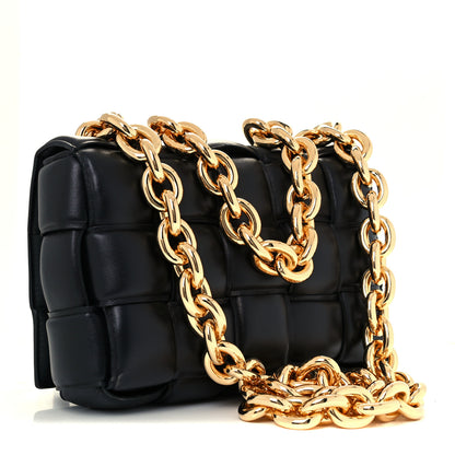 Bottega Veneta Lambskin Maxi Intreccio Padded Chain Cassette Crossbody Bag Black 3 of 12