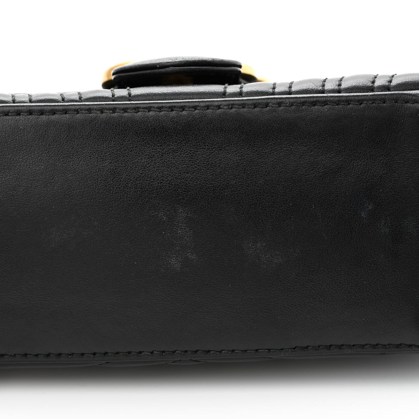 Calfskin Matelasse Mini GG Marmont Top Handle Shoulder Bag Black