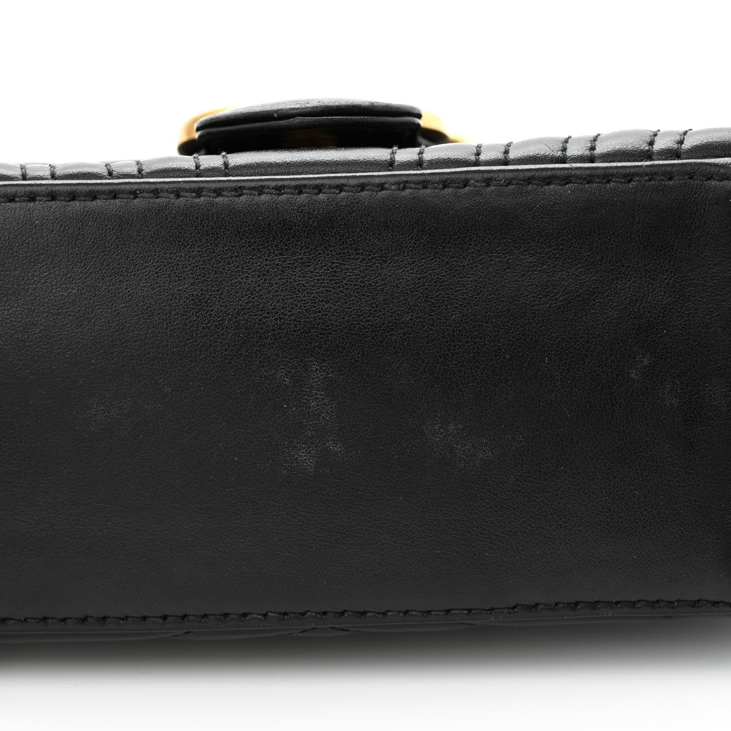 Gucci Calfskin Matelasse Mini GG Marmont Top Handle Shoulder Bag Black 17 of 17