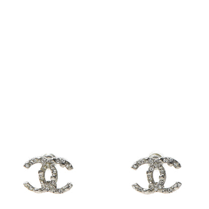 Chanel Crystal CC Earrings Silver 1 of 6