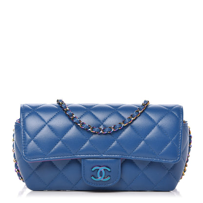 Chanel Lambskin Quilted Glasses Case With Chain Blue Purple 1 of 11