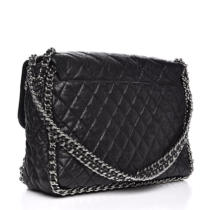 Chanel Washed Lambskin Quilted Maxi Chain Around Flap Black 3 of 11