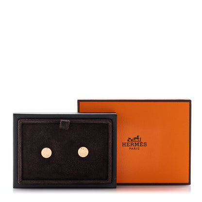 Hermes 18K Rose Gold TPM Ex-Libris Stud Earrings 5 of 5