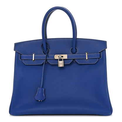 Hermes Epsom Candy Birkin 35 Bleu Electrique Mykonos 1 of 13