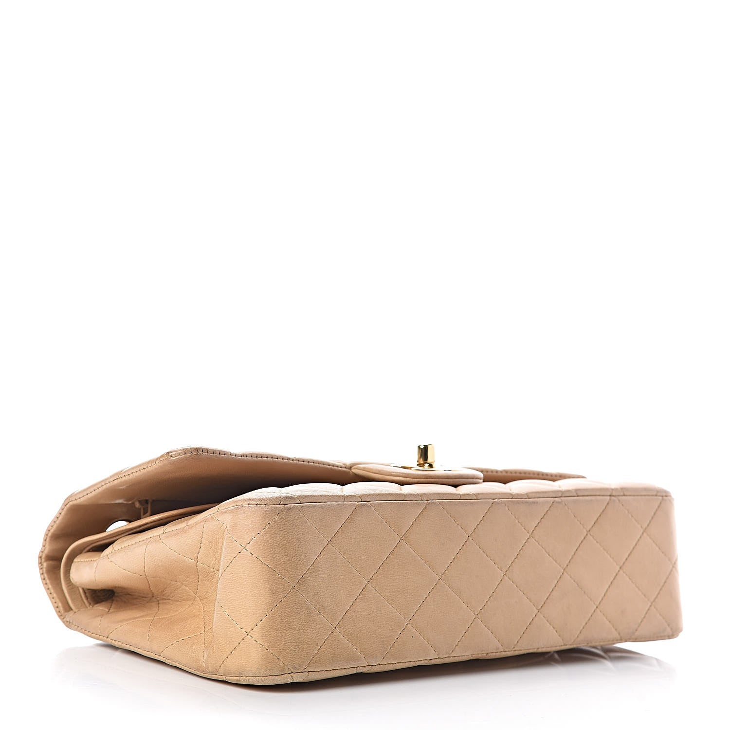 Chanel Lambskin Quilted Medium Double Flap Beige 4 of 18