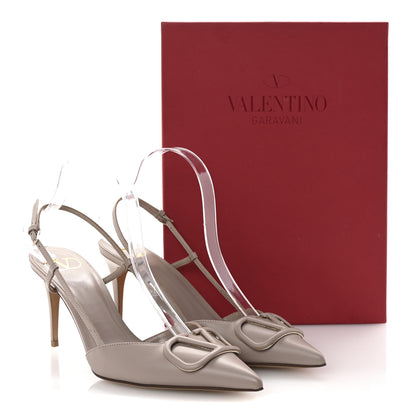 Valentino Garavani Calfskin Vlogo Slingback 40mm Pumps 40 Poudre 10 of 10