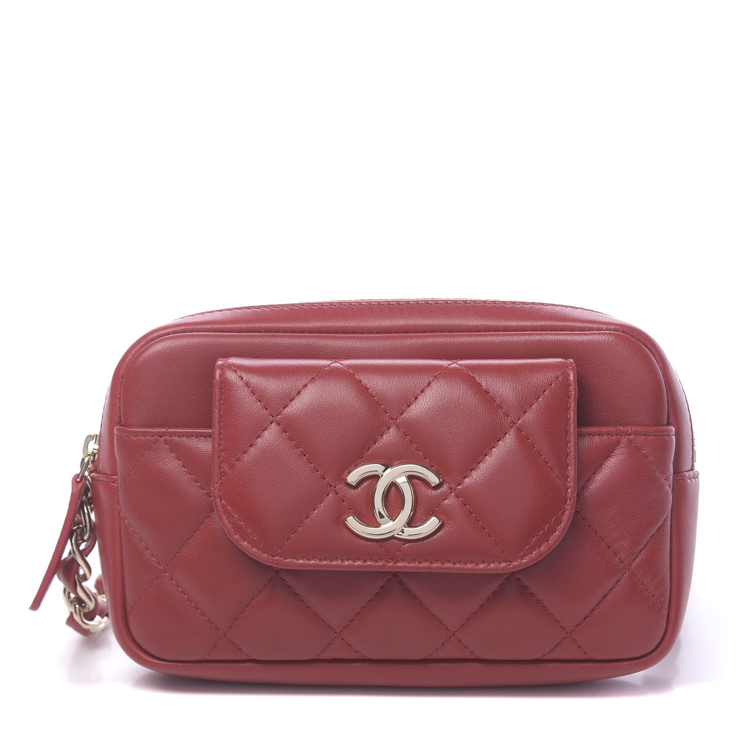 Chanel Lambskin Quilted Waist Bag Red 1 of 11