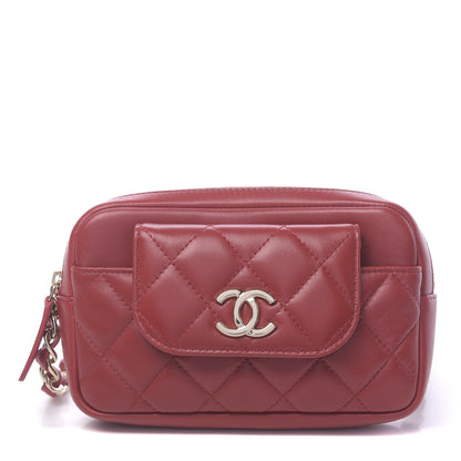 Chanel Lambskin Quilted Waist Bag Red 1 of 11