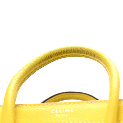 Celine Drummed Calfskin Nano Luggage Citron 14 of 14