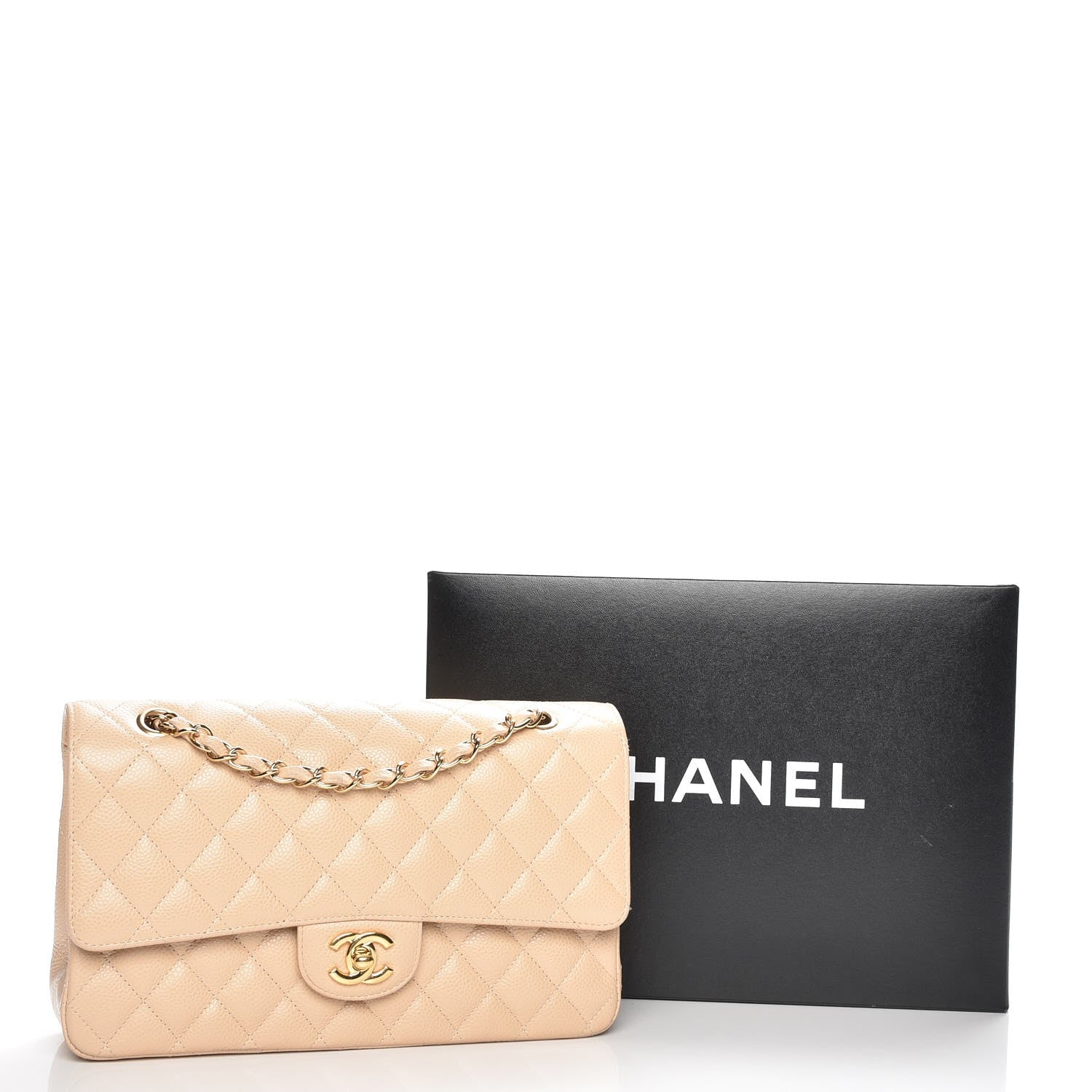 Chanel Caviar Quilted Medium Double Flap Beige Clair 9 of 9