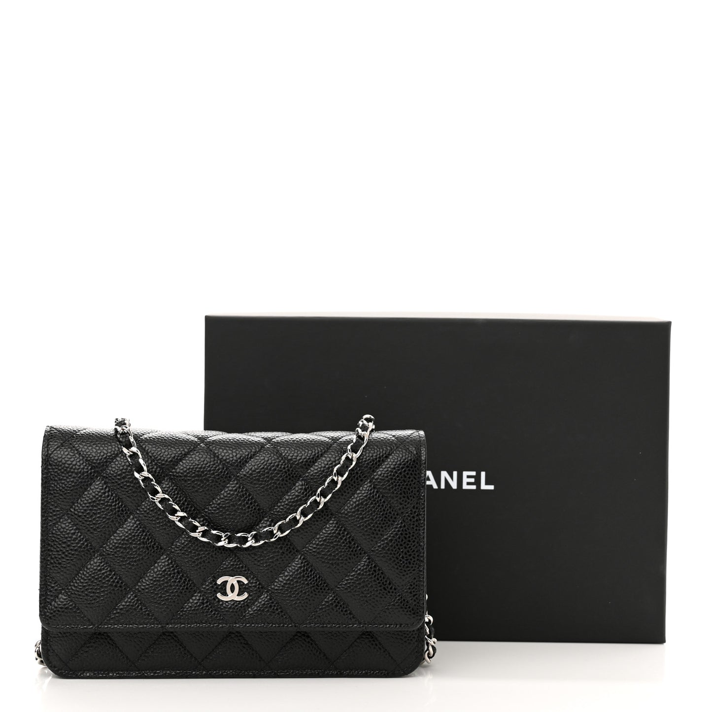 Caviar Quilted Wallet On Chain WOC Black