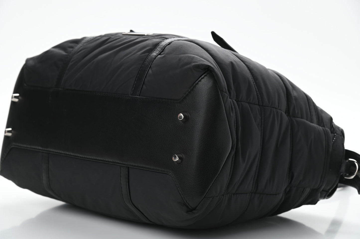 Nylon House Check Quilted Abbey Diaper Bag Black