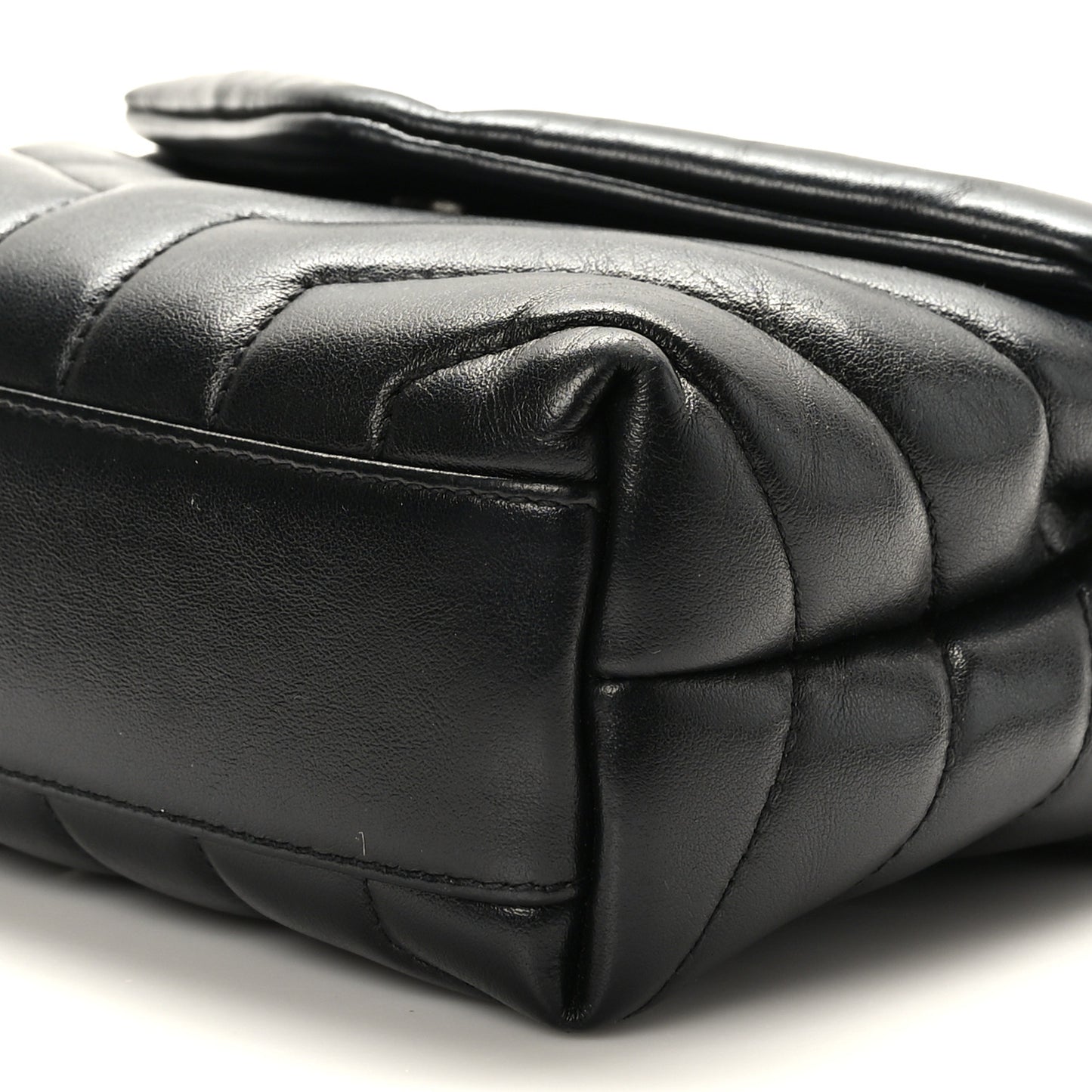 Calfskin Y Quilted Monogram Toy Loulou Crossbody Bag Black