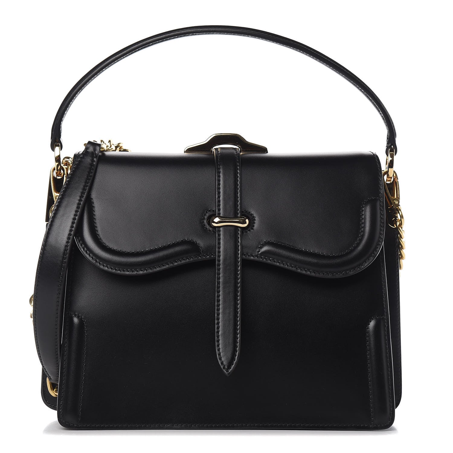 Prada City Calfskin Belle Top Handle Bag Black 1 of 11