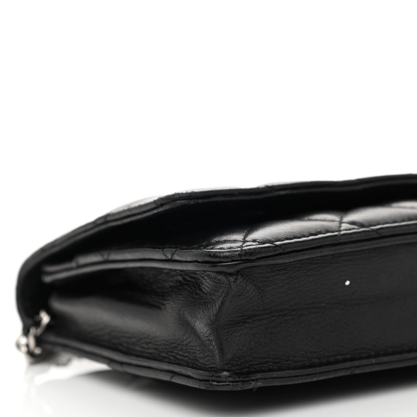Lambskin Quilted Wallet On Chain WOC Black