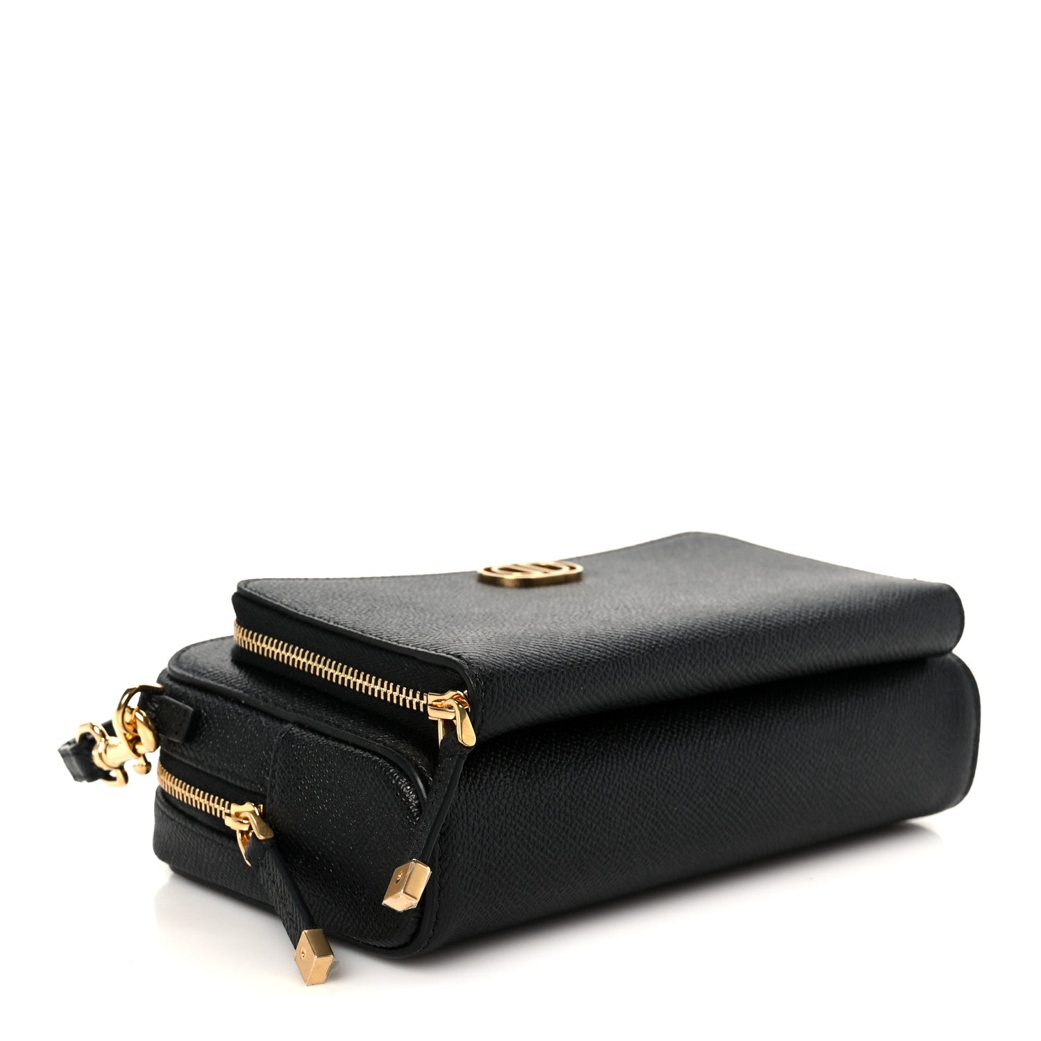 Christian Dior Grained Calfskin Caro Double Pouch Black 4 of 10