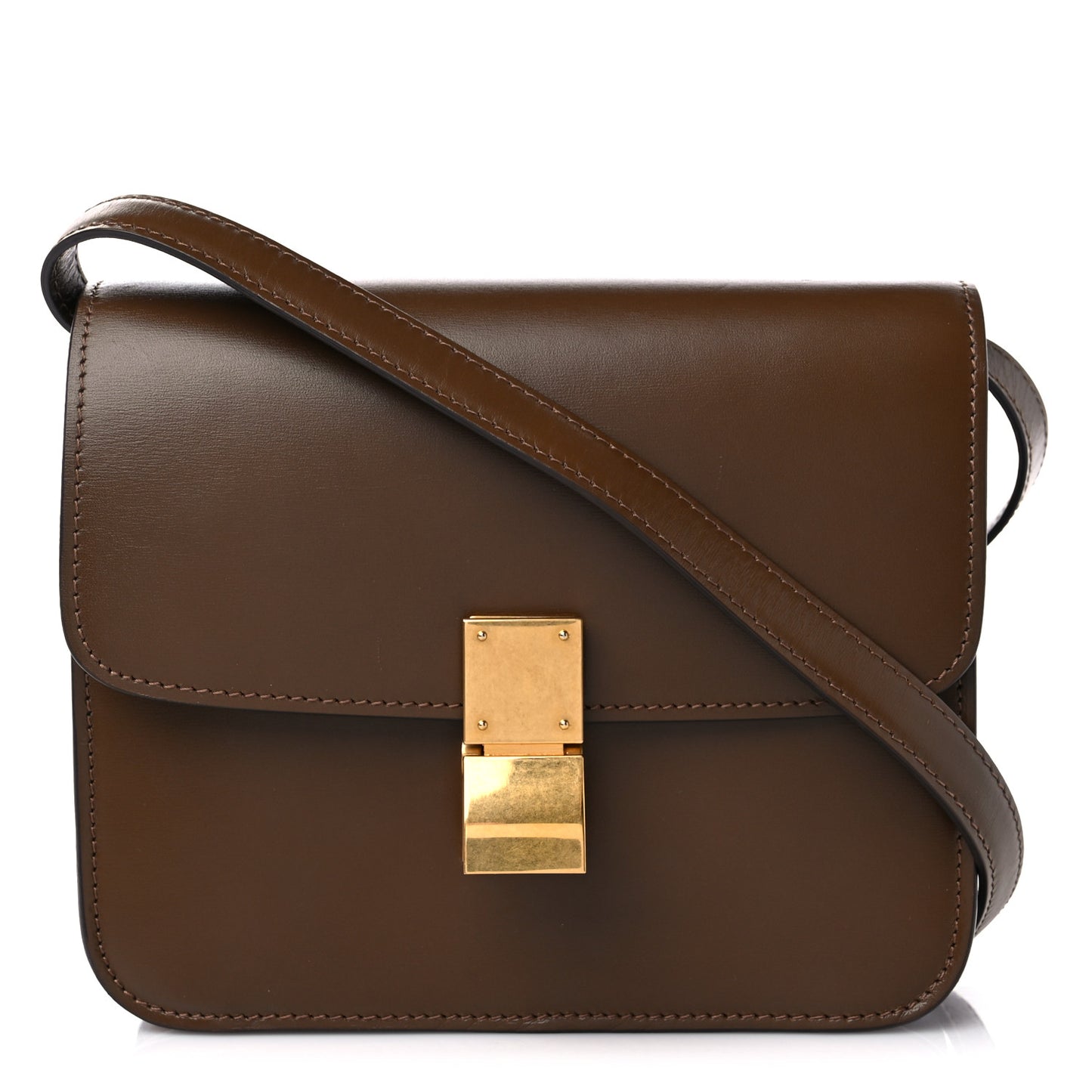 Box Calfskin Teen Classic Box Flap Bag Camel