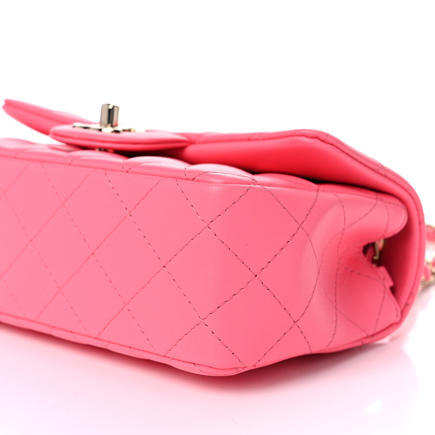 Chanel Lambskin Quilted Mini Rectangular Flap Pink 8 of 9