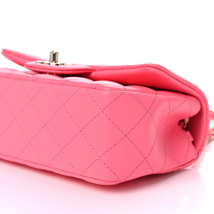 Chanel Lambskin Quilted Mini Rectangular Flap Pink 8 of 9