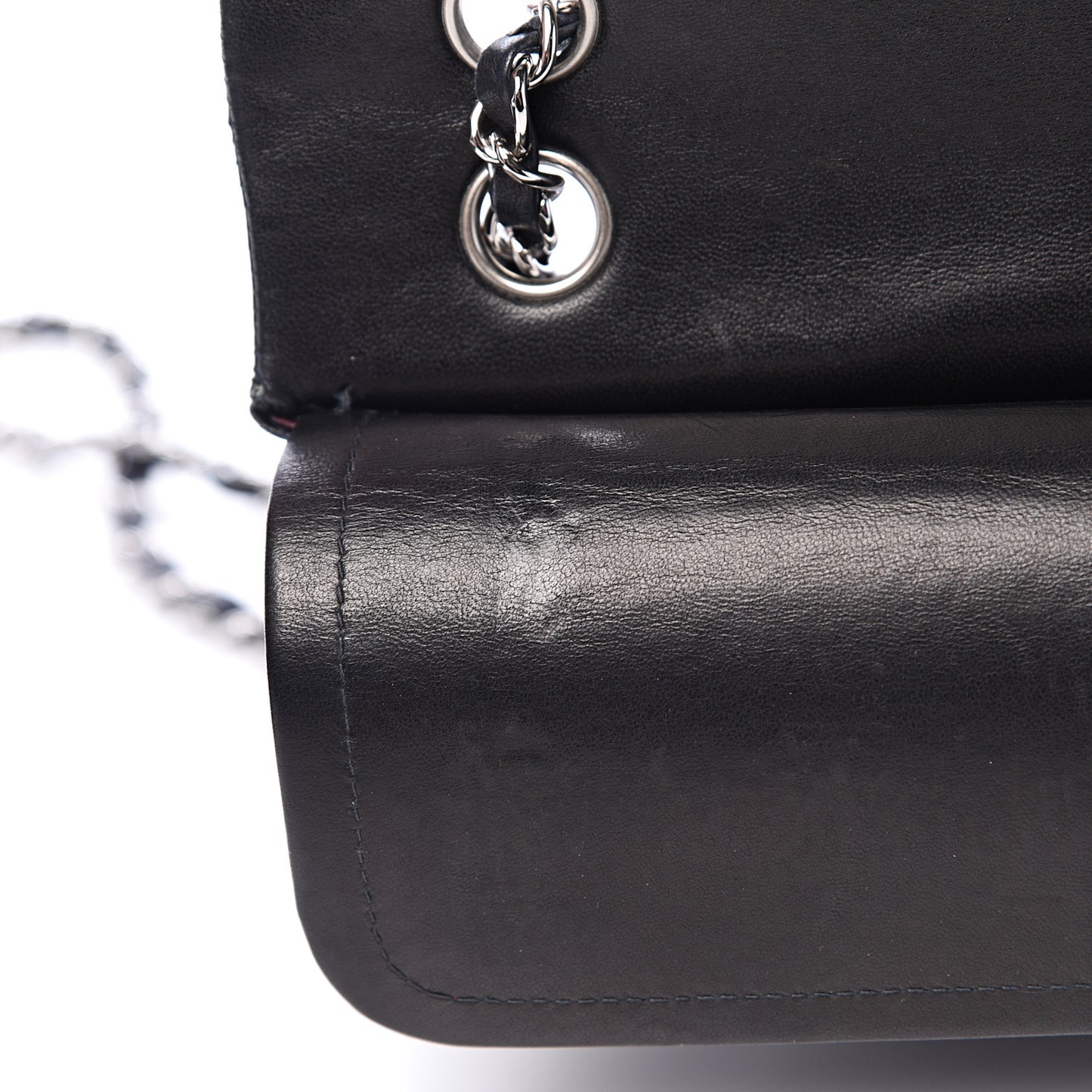 Lambskin Quilted Medium Double Flap Black