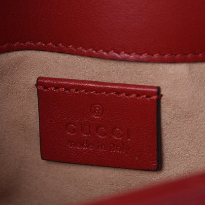 Gucci Calfskin Matelasse Super Mini GG Marmont Shoulder Bag Hibiscus Red 6 of 8