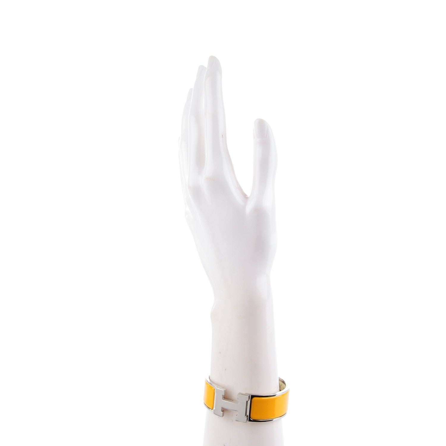 Hermes Enamel Wide Clic Clac H Bracelet PM Jaune Soleil 2 of 4