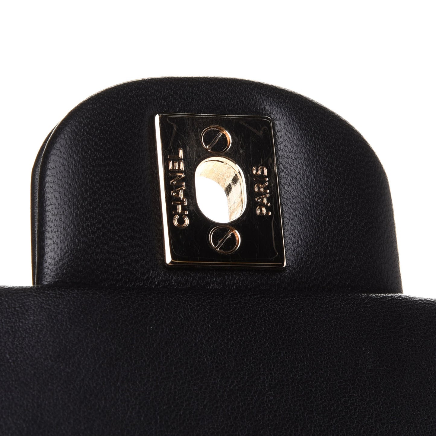 Lambskin Quilted Mini Rectangular Flap Black