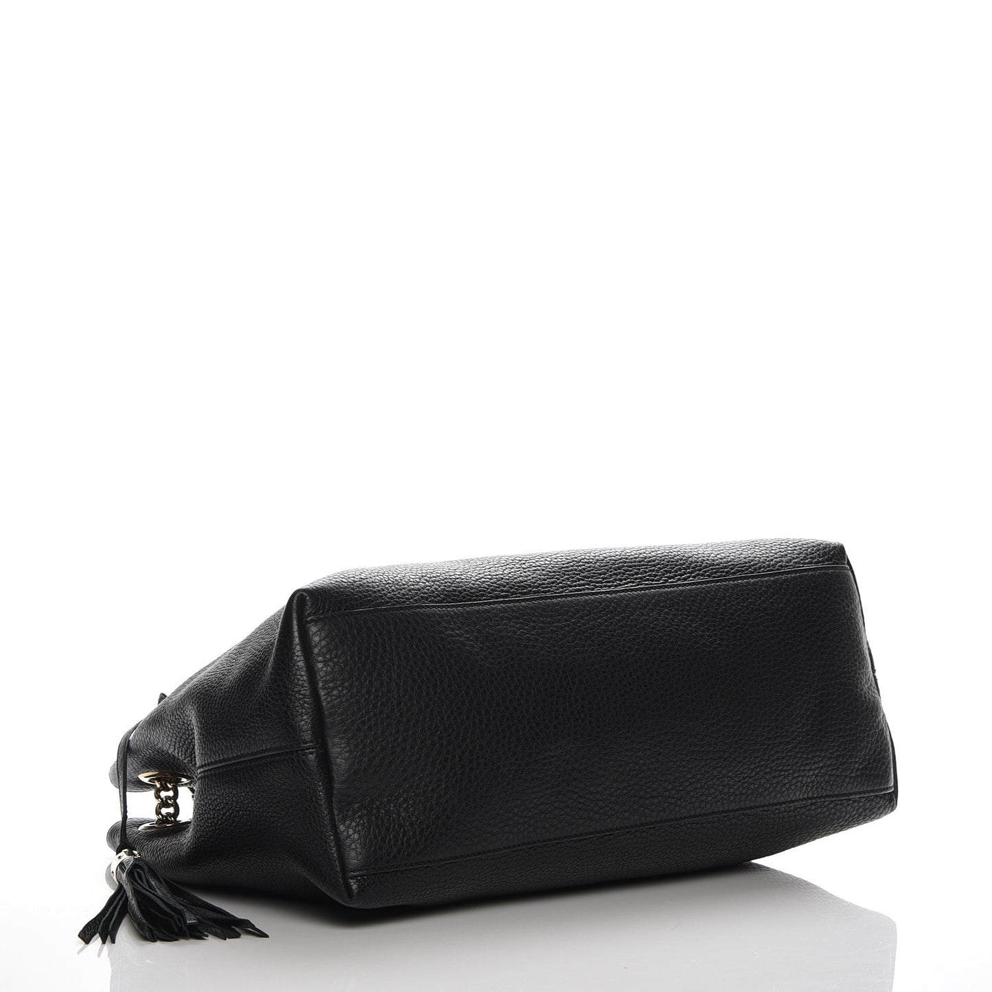 Pebbled Calfskin Medium Soho Chain Shoulder Bag Black