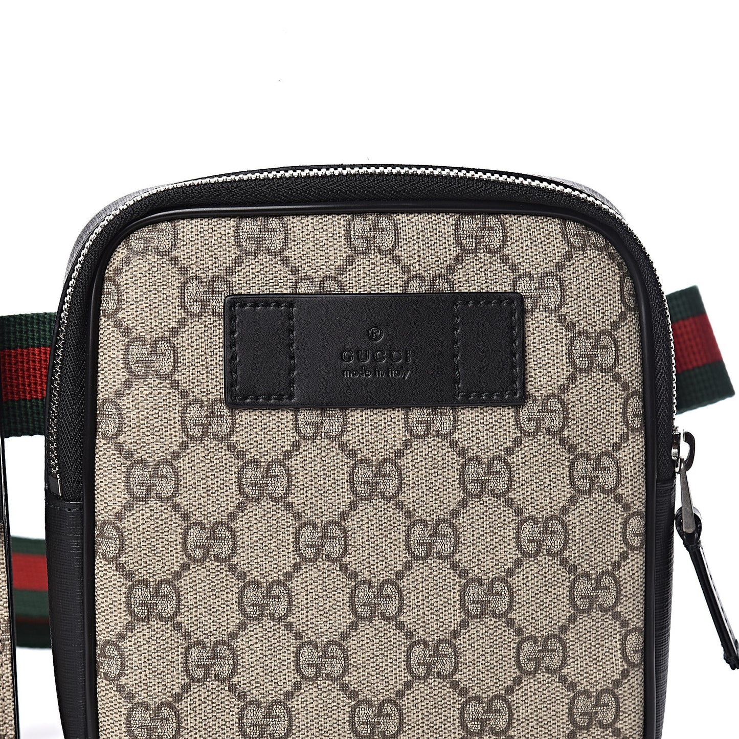 GG Supreme Monogram Web Belt Bag Black