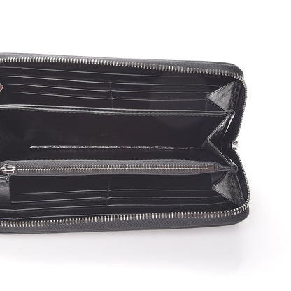 Valentino Garavani Craquele Calfskin Rockstud Zip Around Wallet Black 5 of 9