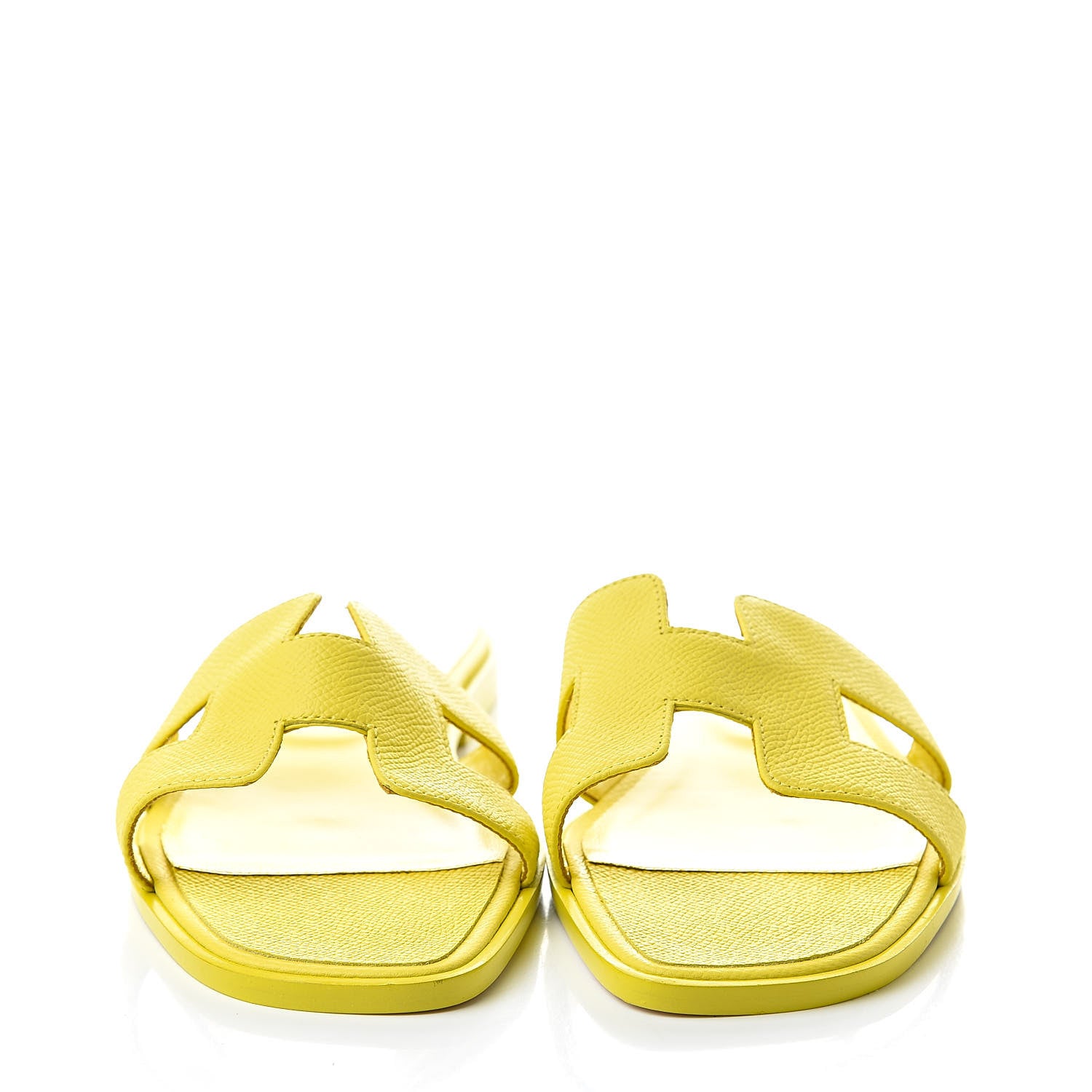 Hermes Epsom Oran Sandals 37.5 Jaune Pollen 2 of 8