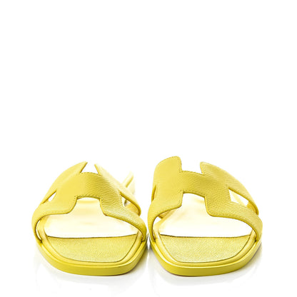 Hermes Epsom Oran Sandals 37.5 Jaune Pollen 2 of 8